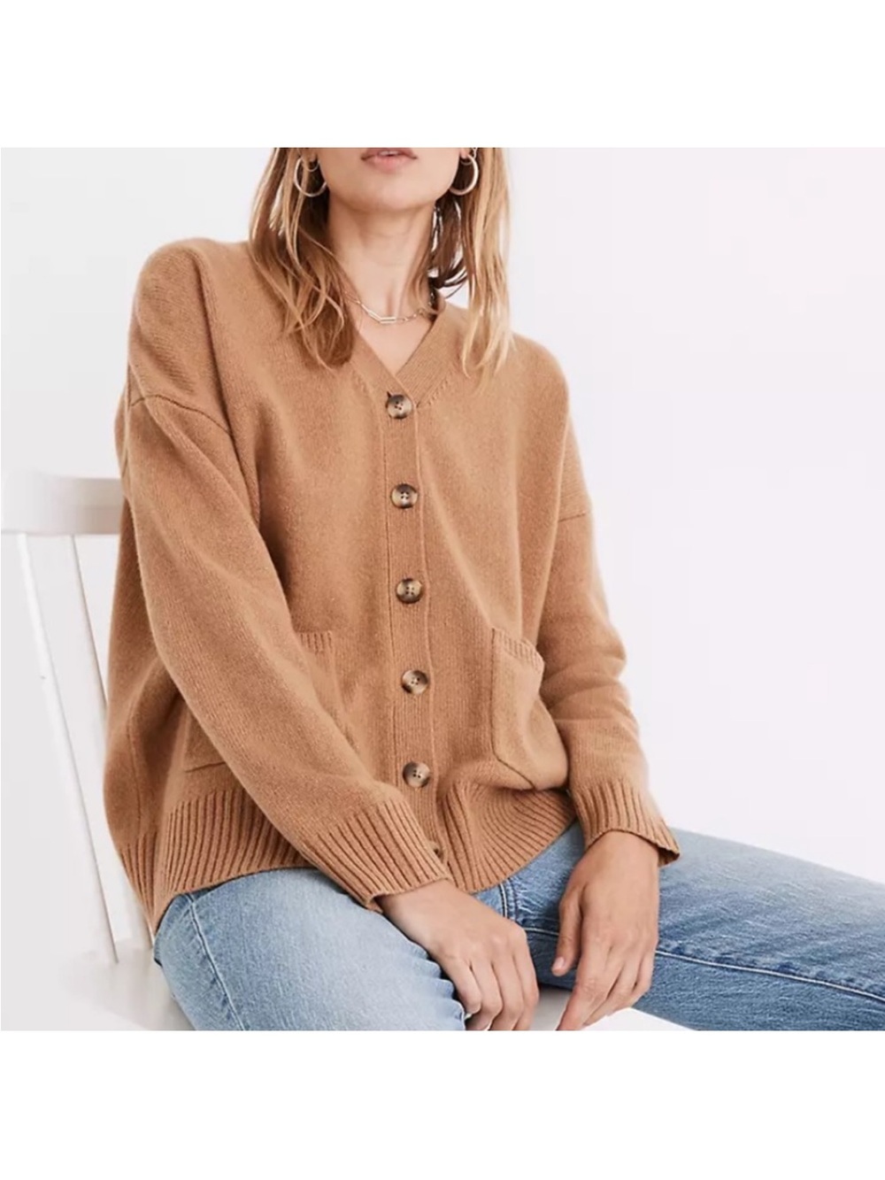 Madewell Donegal (Re)sourced Cashmere Ex-Boyfriend Cardigan Sweater size XL